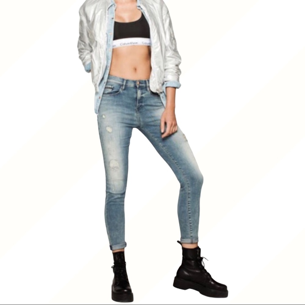 Calvin Klein Distressed High Rise Jeans